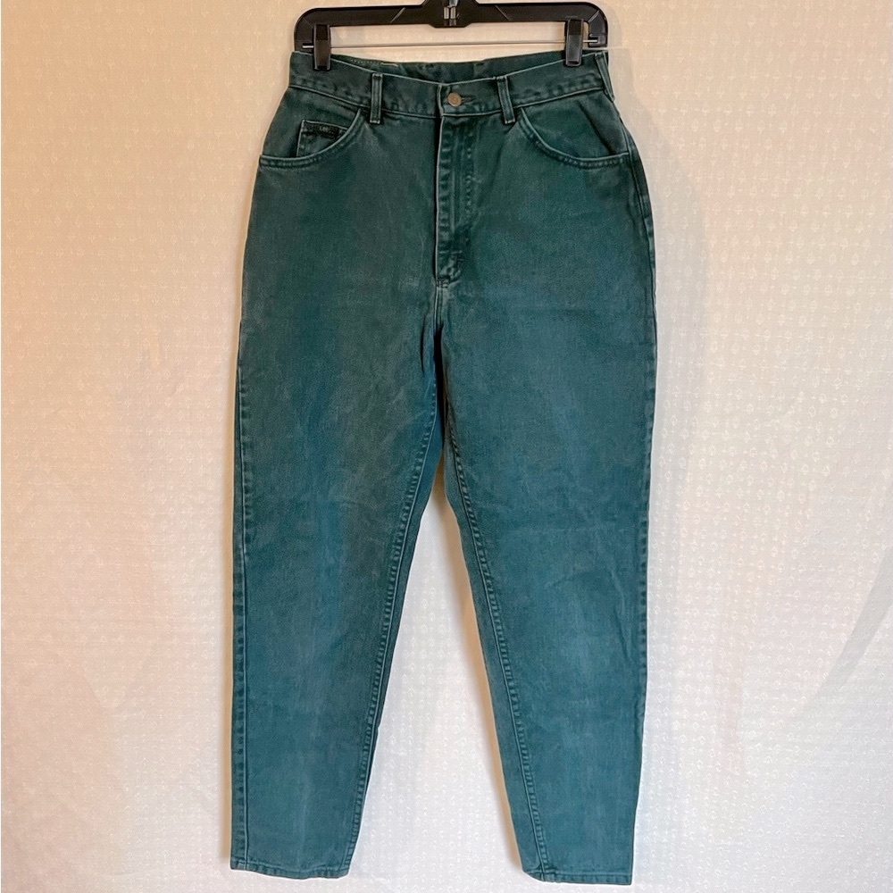 Turquoise high rise jeans